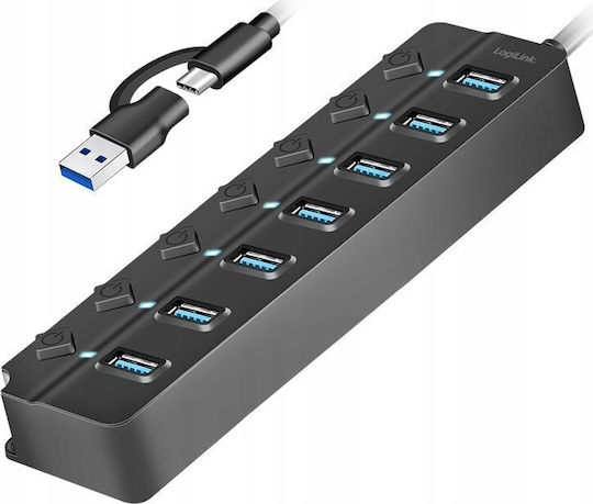 LogiLink USB Хъб с 7 USB 3.2 Порта и USB-A Връзка
