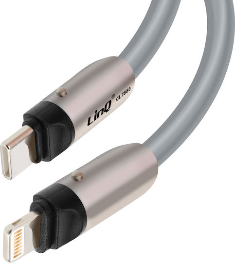 Linq Cablu Lightning 2-în-1 Choker USB-C Lungime 1.2m Gri