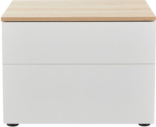 Lucido Wooden Bedside Table White 58x39x44.5cm Lucido Wooden Bedside Table White 58x39x44.5cm