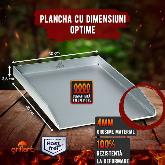 Placă de copt cu Suprafață din Inox Cositorit 40x30x3.6cm