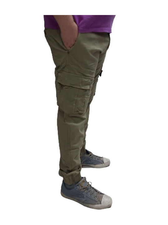 Herrenhosen Cargo Elastisch Khaki