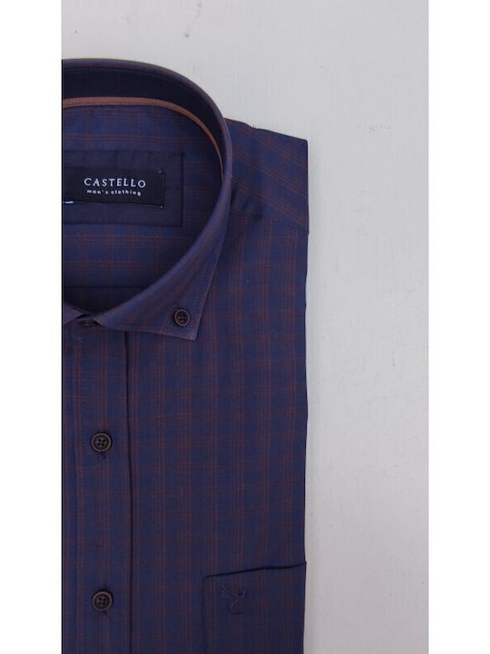 Long Sleeve Shirt in Regular Fit Blue Check