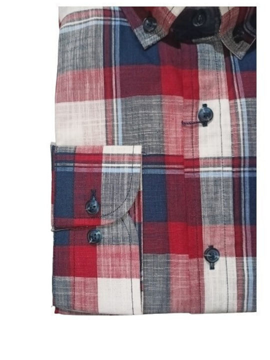 Long Sleeve Checked Multicolour Shirt
