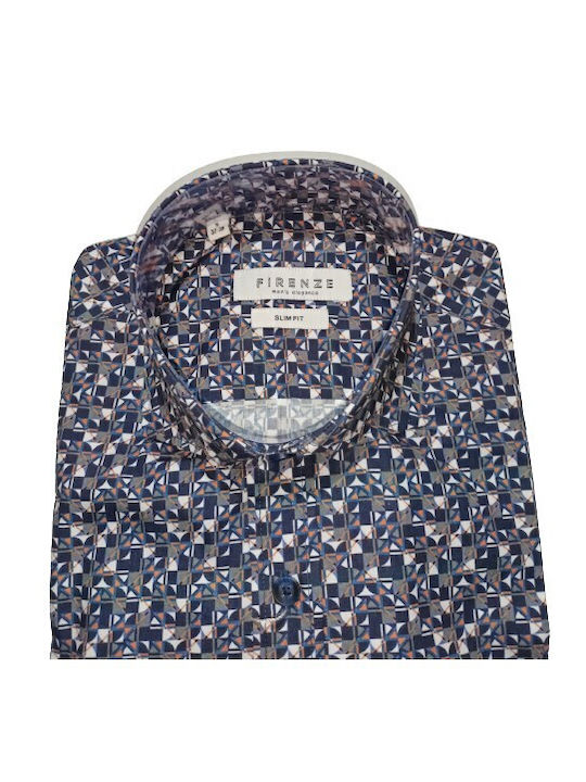 Long Sleeve Slim Fit Blue Shirt