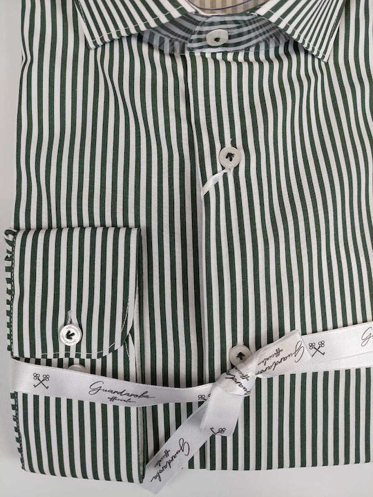 Langärmlig Hemd Gestreift Green/white