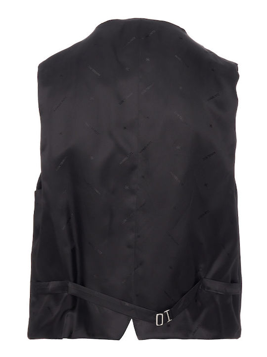 Men's Suit with Vest Black.