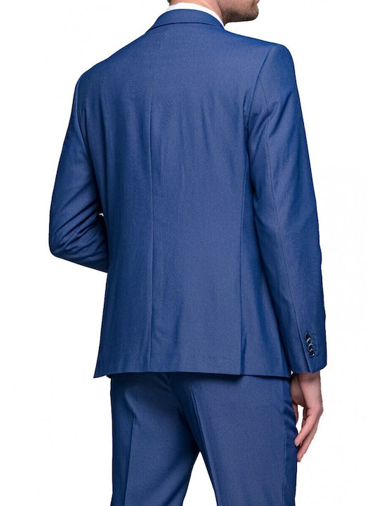 Herrenanzug mit Weste Bräutigamanzug mit Schlank Passform Blau