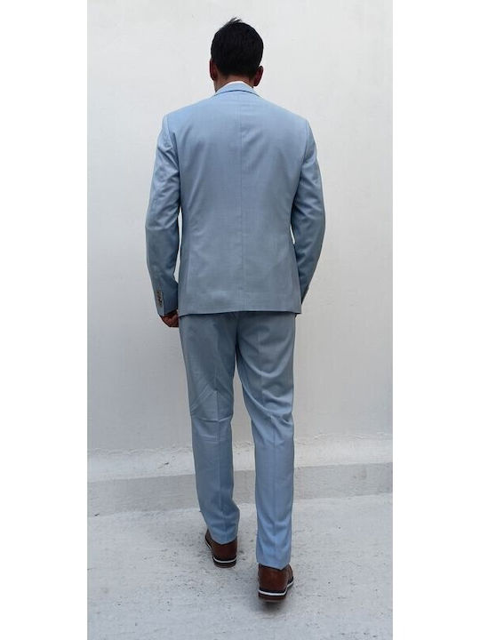 Men's Summer Suit with Vest Slim Fit Bay Leaf Mint
