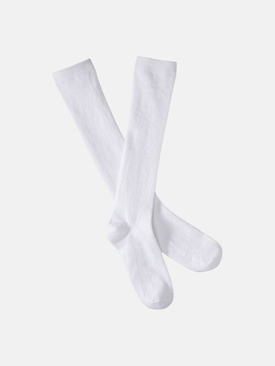 Ampo Socks Γυναικείες Μονόχρωμες Κάλτσες Λευκο