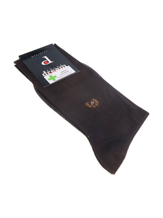 Dream Socks Men's Solid Color Socks Brown