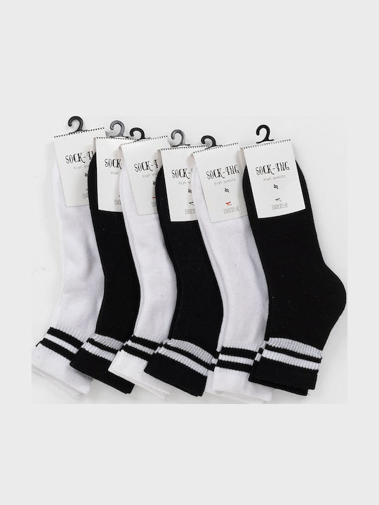 Sock Ing Чорапи с Дизайн Black and white 6Пакет Sock Ing Чорапи с Дизайн Black and white 6Пакет