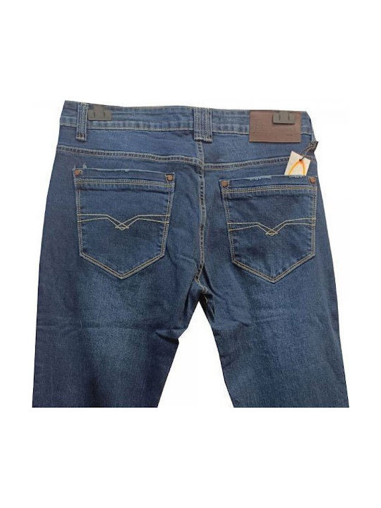 Men's Jeans Pants Elastic Blue