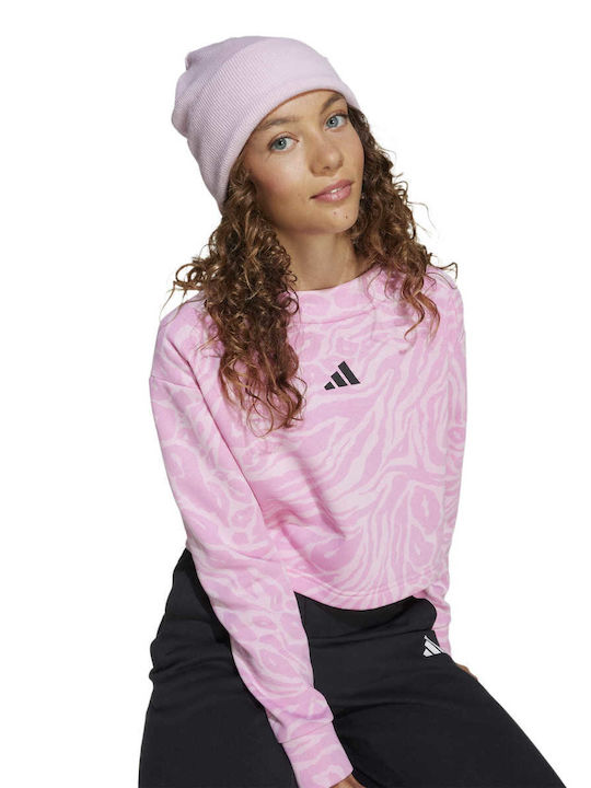 Fleece Kids Sweatshirt Cropped Pink Future Icons