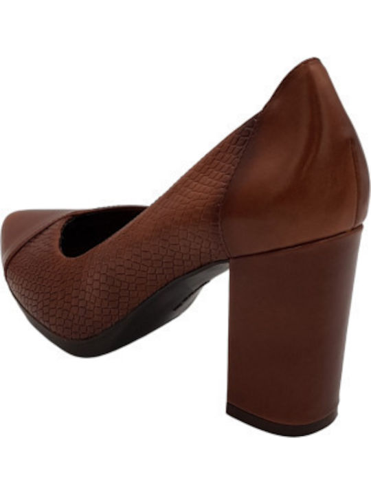 Anatomic Leather Tabac Brown Heels Glamy3