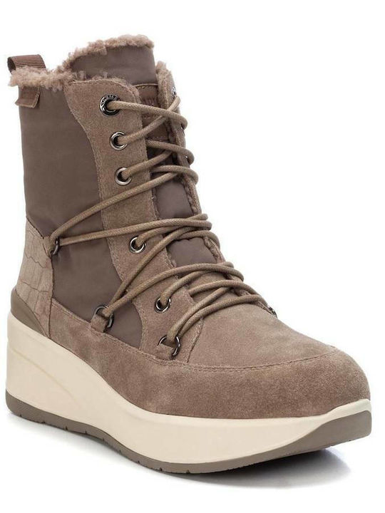 Leder Damenstiefel Beige
