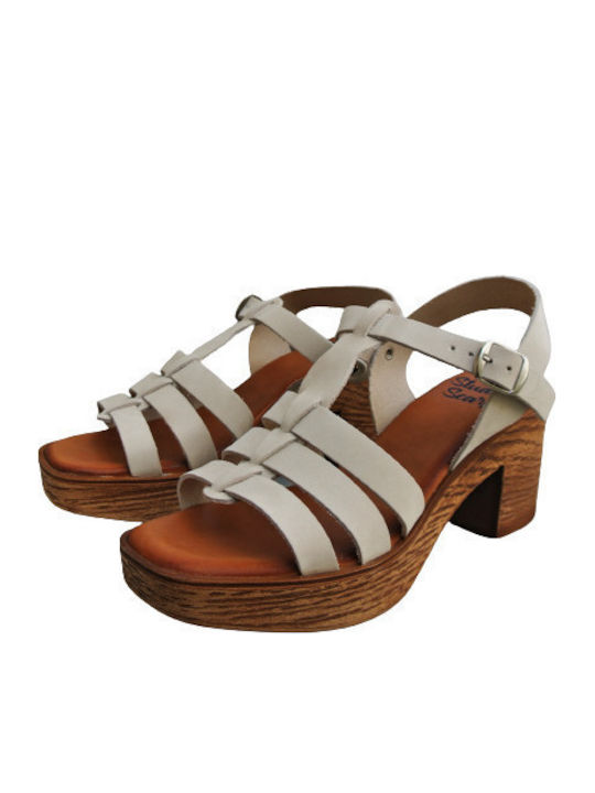 Leather Sandals Anatomic White