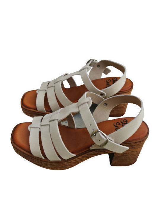 Leather Sandals Anatomic White
