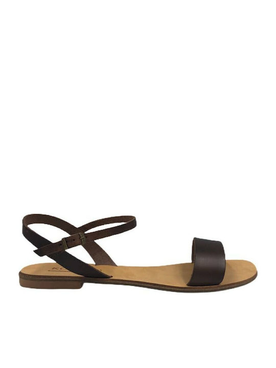 Women's Flat Sandals in Brown Color