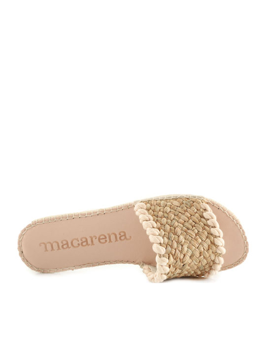 Women's Flat Sandals in Beige Color