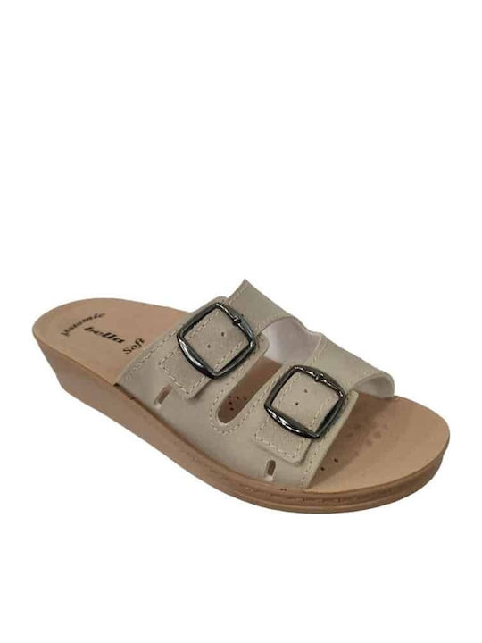 Women's Flat Sandals Anatomic in Beige Color