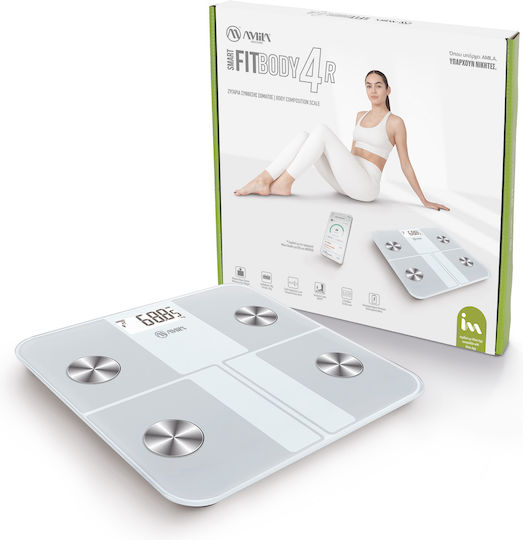 AMILA Fitbody 4R Smart Ζυγαριά με Λιπομετρητή & Bluetooth Λευκή