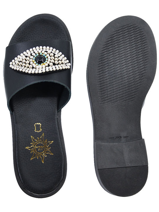 Sandale Casual Damă Din Piele Negre