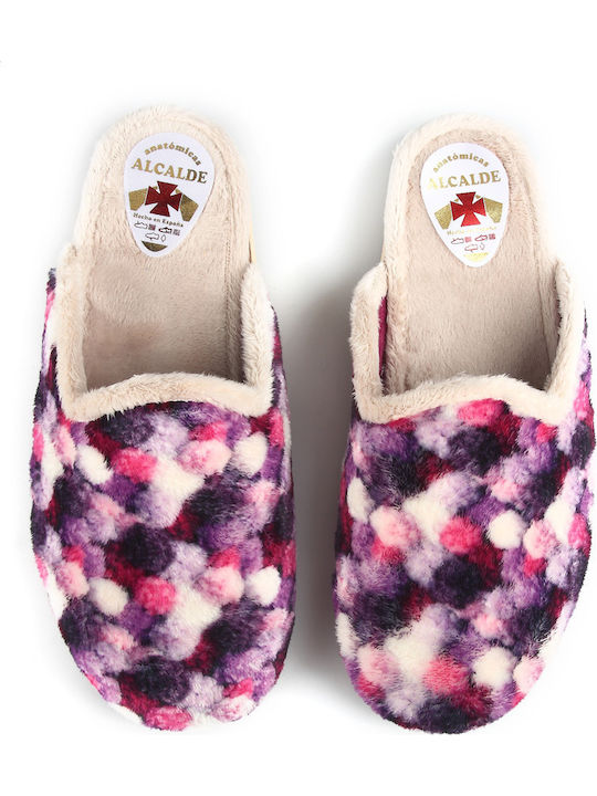 Winter Women's Slippers with Fur Lilac