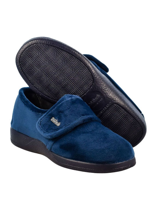 Geschlossene Damen Hausschuhe Marineblau