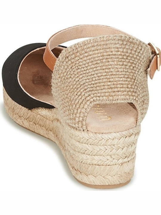 Women's Fabric Platform Espadrilles Black