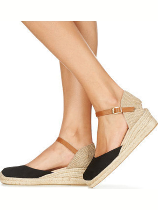 Women's Fabric Platform Espadrilles Black