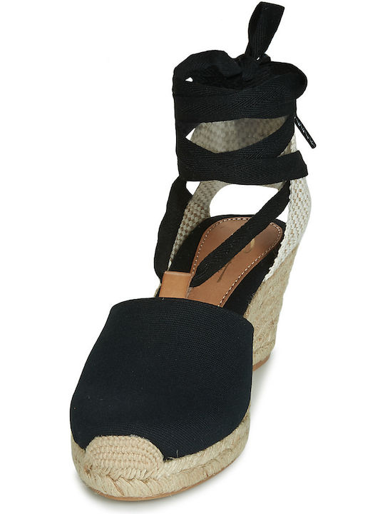 Granda Platforme Dama Tip Espadrile Negre