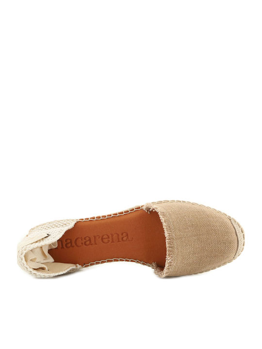 Java34 Women's Fabric Platform Espadrilles Beige