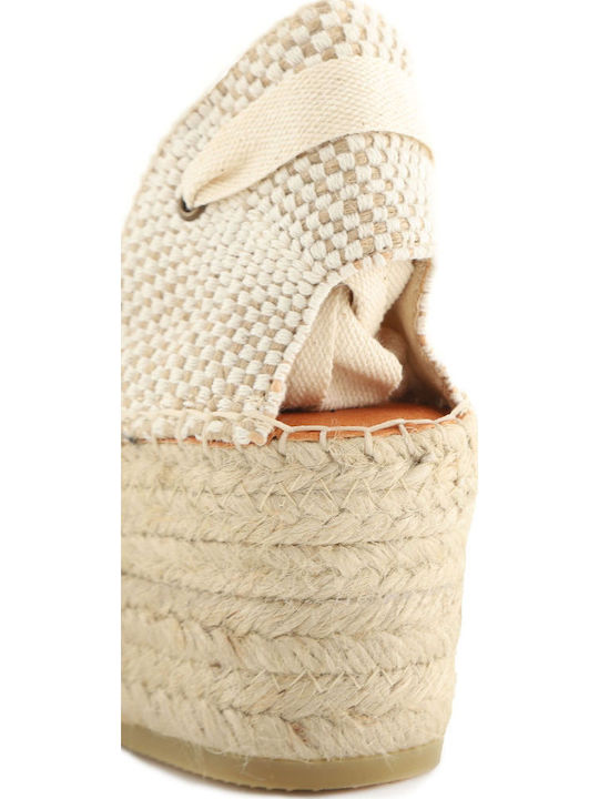 Java34 Women's Fabric Platform Espadrilles Beige