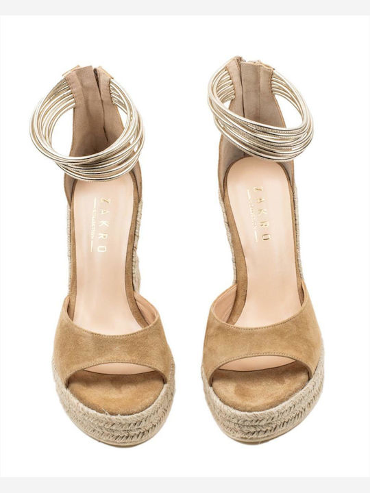 Damenplattformen Beige