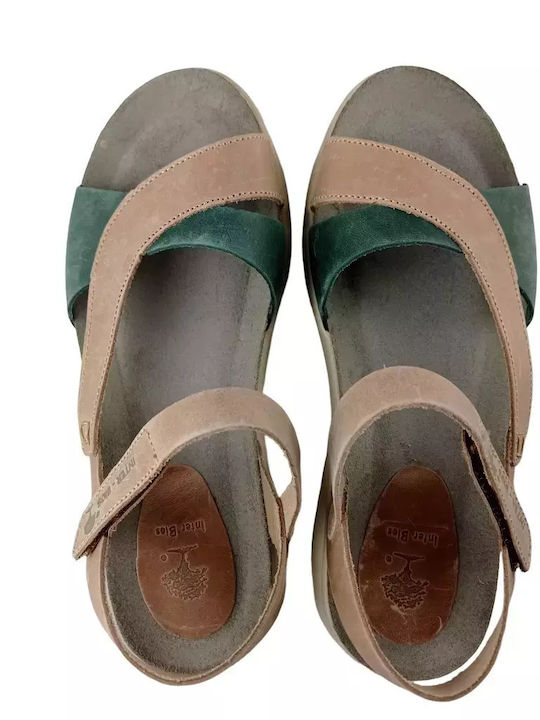 Women's Leather Ankle Strap Platforms Blue