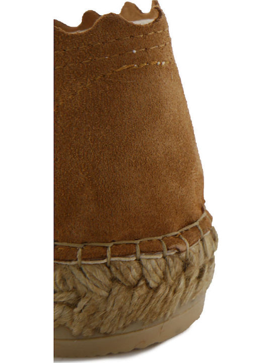 Elisa 43 Wildleder Damen Espadrilles in Braun Farbe