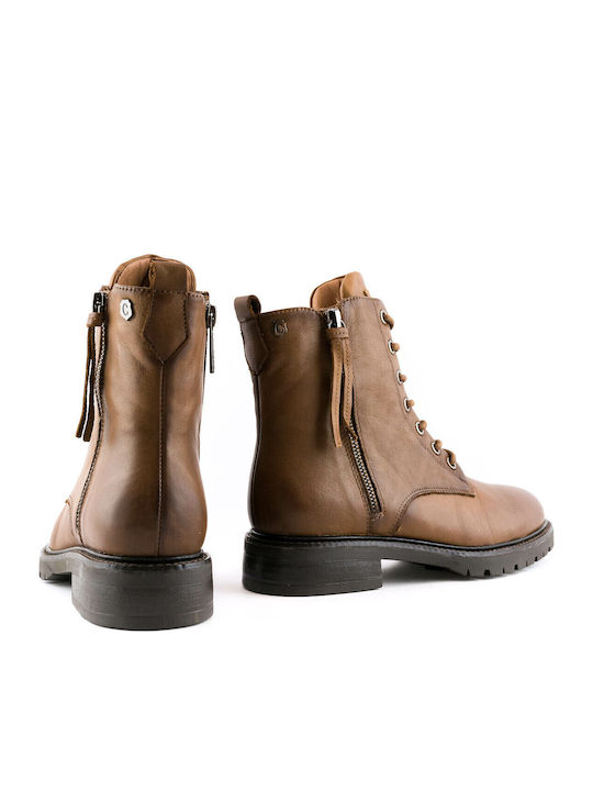 Leather Women's Ankle Boots Brown