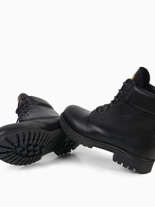 Leder Stiefeletten Damen Schwarz
