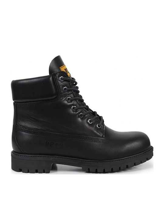 Leder Stiefeletten Damen Schwarz