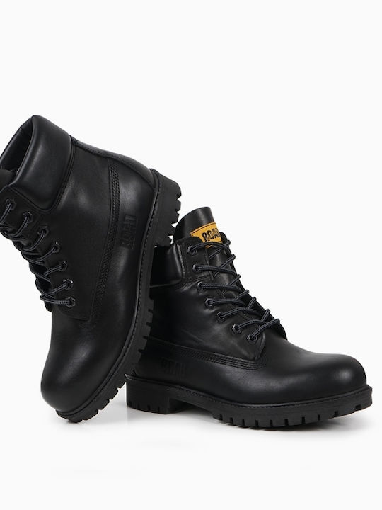 Leder Stiefeletten Damen Schwarz