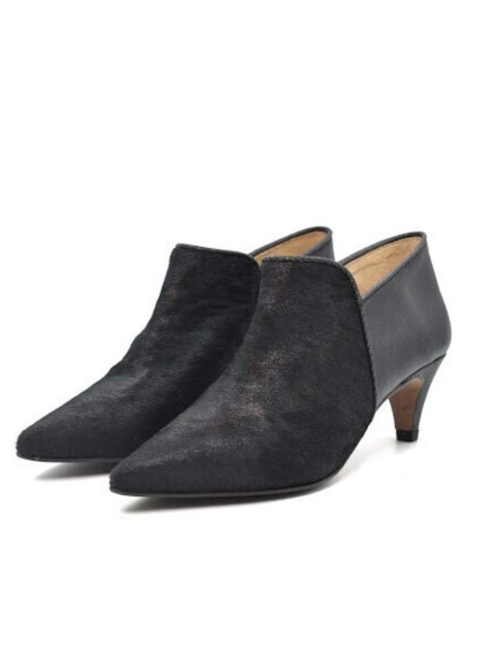 Leder Stiefeletten Damen Schwarz