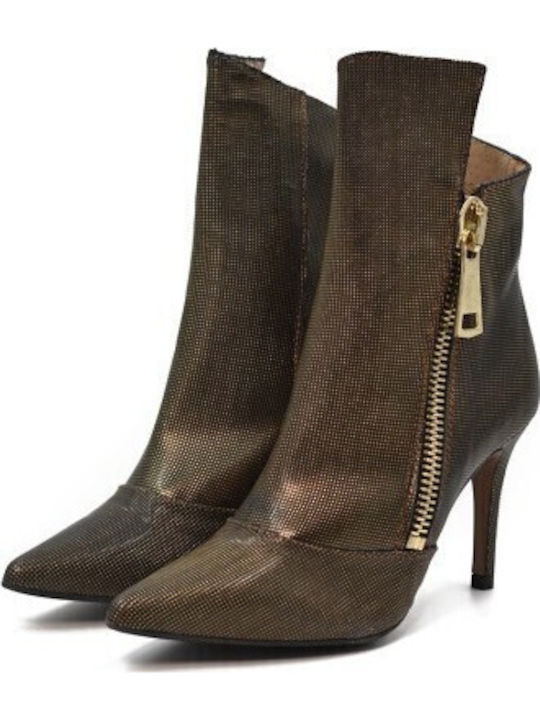 Leder Stiefeletten Damen Braun