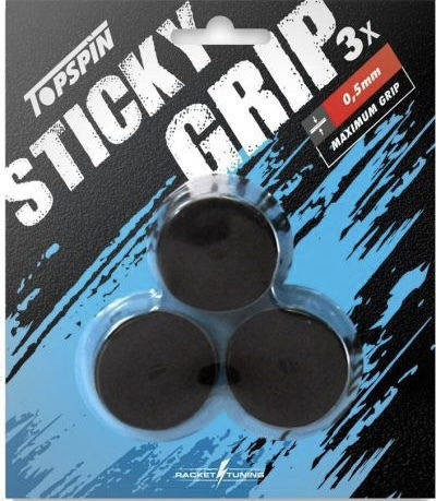 Topspin Sticky Tennis Overgrips 0.50mm X 3 Black