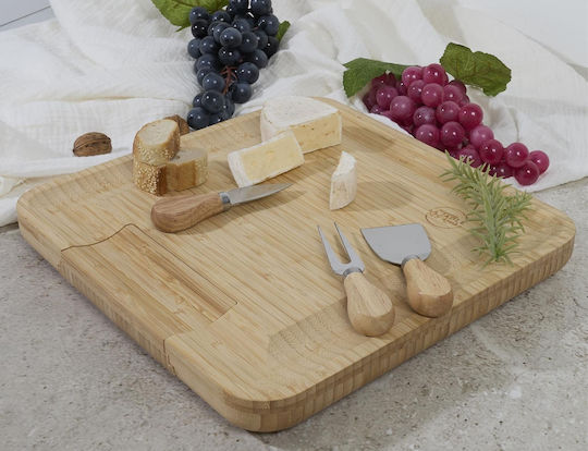 The Home Deco Factory Wooden Cheese Serving Platter 33x33x3cm