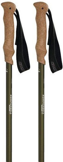 Komperdell Pair of Telescopic Carbon Fiber Fast Lock Trekking Poles with 3 Sections Black 221gr
