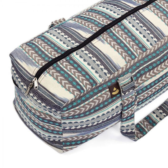 Bodhi Yoga Kit Mat Bag Ethno Τσάντα Μεταφοράς Στρώμα Βαμβάκι Μαύρο Άσπρο Μπλε Διαστάσεις 63cm X 20cm X 23cm