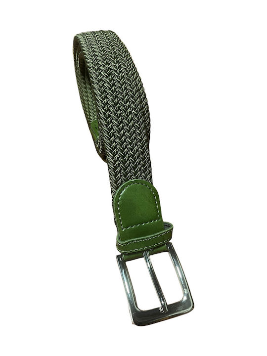 Elastisch Herren Gürtel Leder Gestrickt Khaki