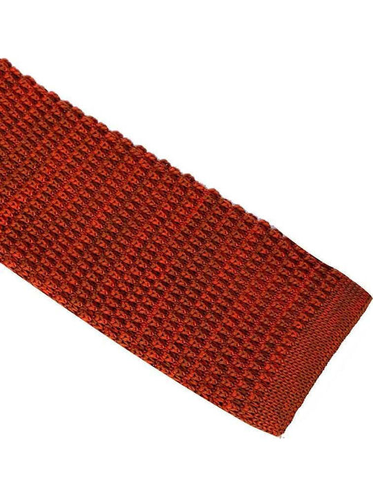 Stefano Mario Men's Tie Synthetic Knitted Monochrome in Orange Color Stefano Mario Men's Tie Synthetic Knitted Monochrome in Orange Color