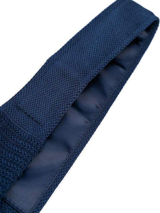 Fragosto Men's Tie Knitted Monochrome in Navy Blue Color