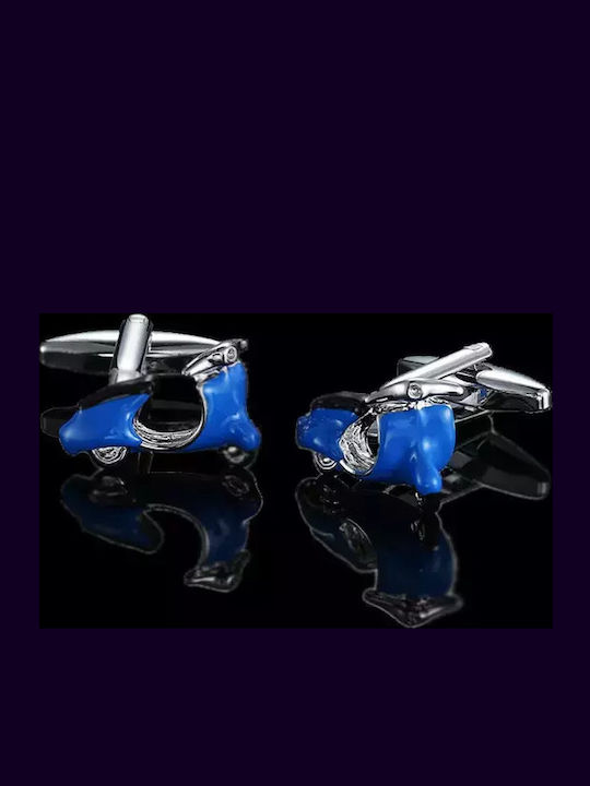 Vespa Set Ανδρικά Μανικετόκουμπα από Ατσάλι σε Μπλε Χρώμα